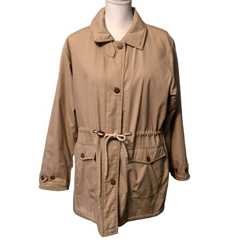 Vintage Cabin Creek Coat Womens M (10-12) Used Tan Lined Some Staining - Picture 3 of 16